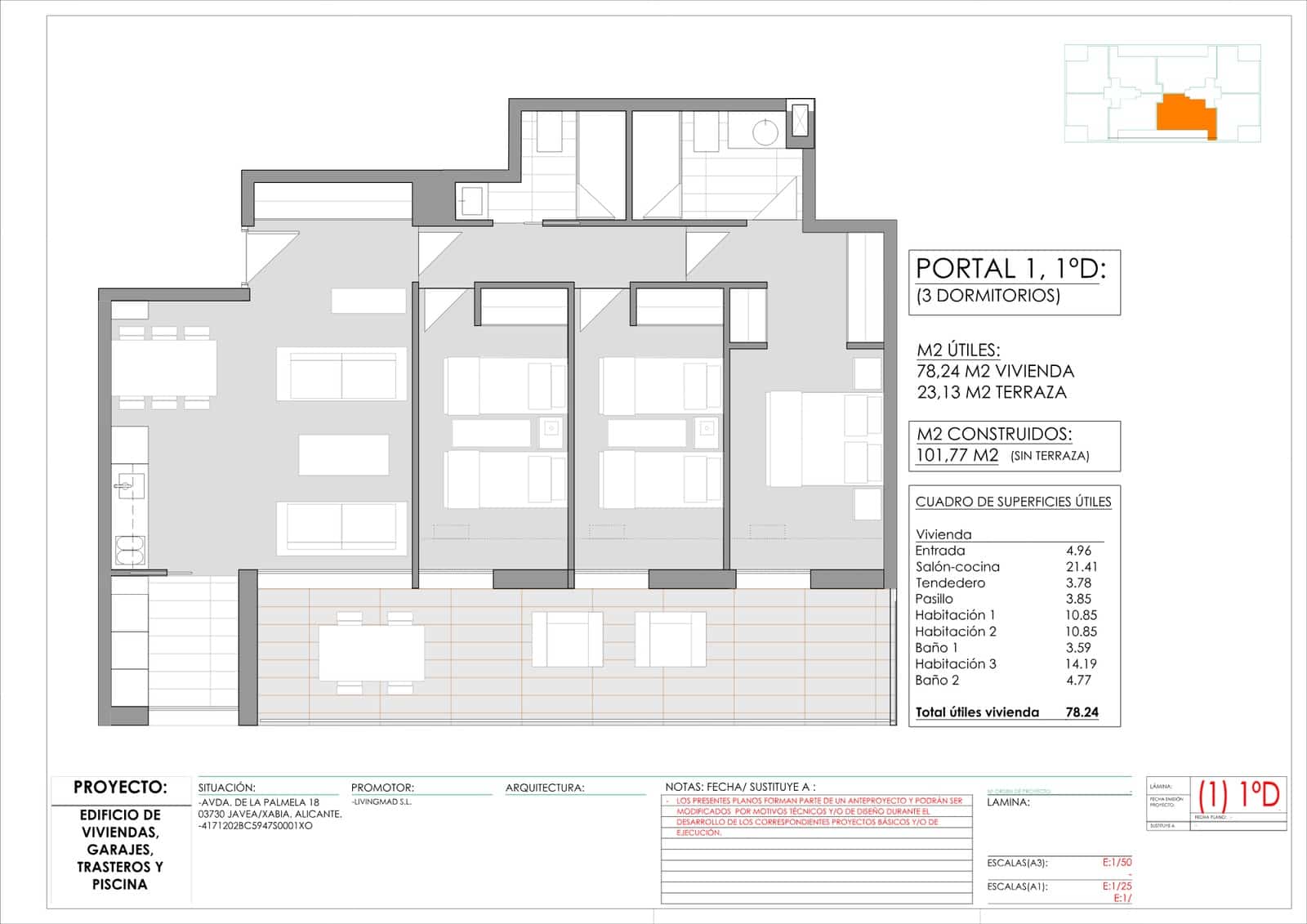3 soverom Strandleiligheter til salgs i Javea / Xabia med svømmebasseng garasje - € 375 000 (Ref: 9609486)