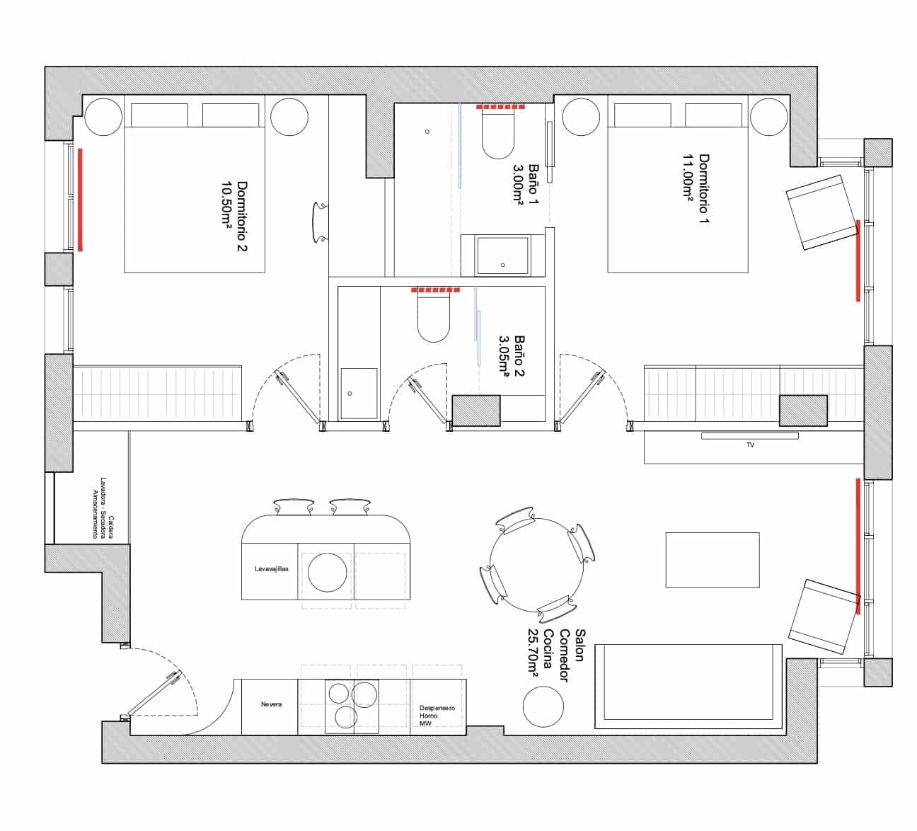 2 makuuhuone Huoneisto myytävänä paikassa Madrid kaupunki - 1 090 000 € (Ref: 9597295)