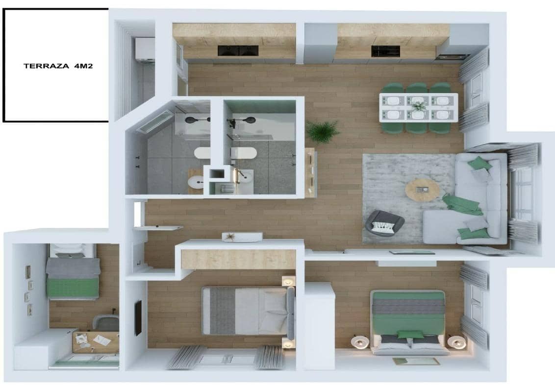 3 Zimmer Wohnung zu verkaufen in Palma de Mallorca - 489.000 € (Ref: 9605314)