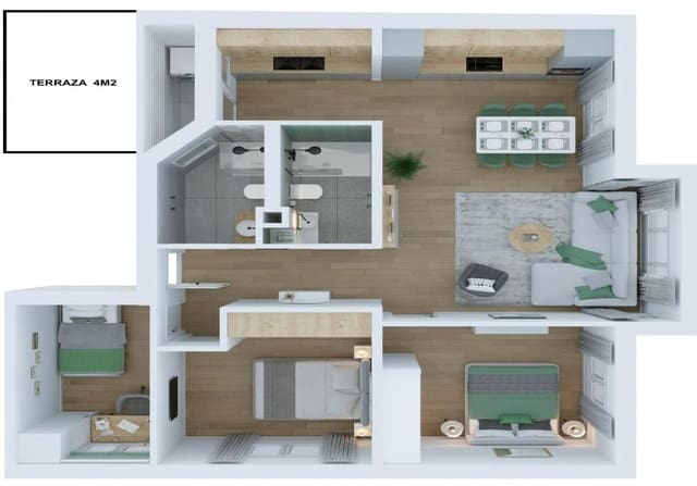 3 quarto Apartamento para venda em Palma de Mallorca - 489 000 € (Ref: 9605314)