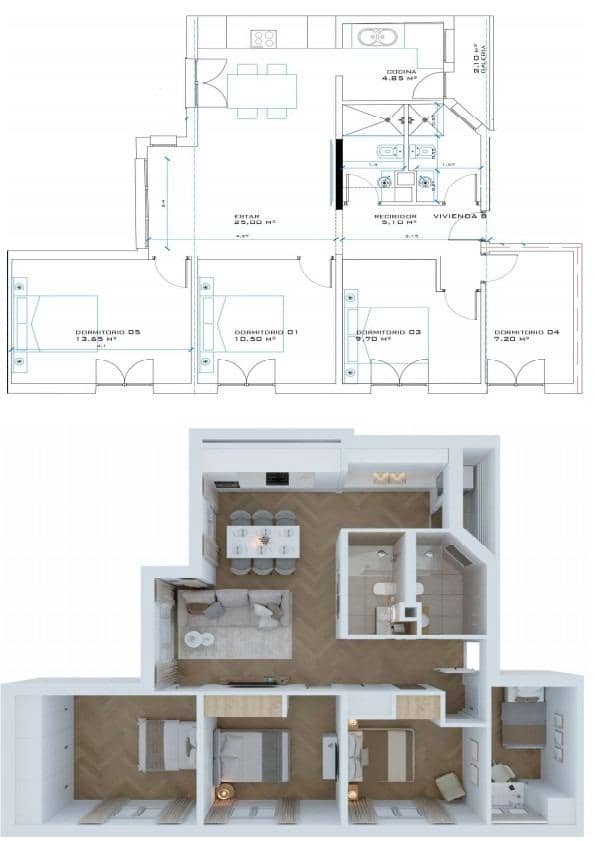 4 quarto Apartamento para venda em Palma de Mallorca - 489 000 € (Ref: 9615387)