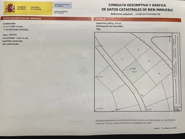 Byggetomt til salgs i Bescanó - € 38 000 (Ref: 9849993)