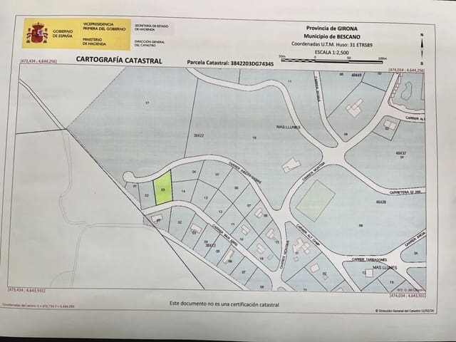 Byggetomt til salgs i Bescanó - € 44 900 (Ref: 9850022)
