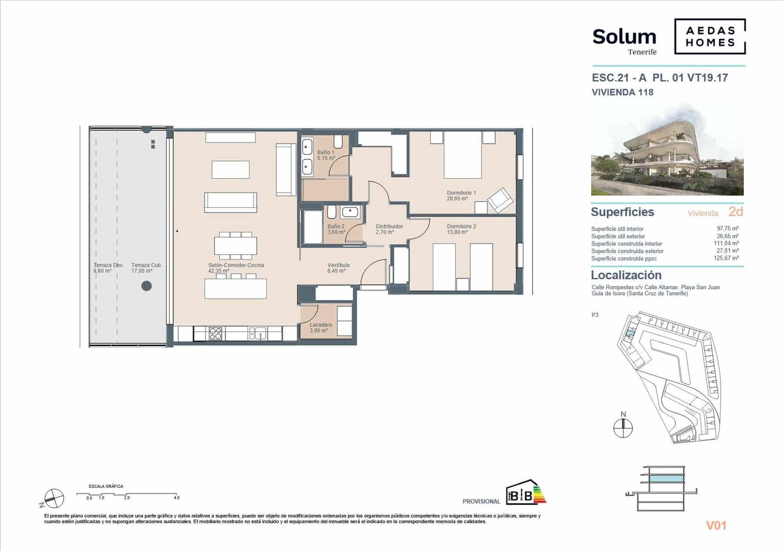 Apartamento de 3 habitaciones en Playa San Juan en venta con piscina - 987.000 € (Ref: 9695351)