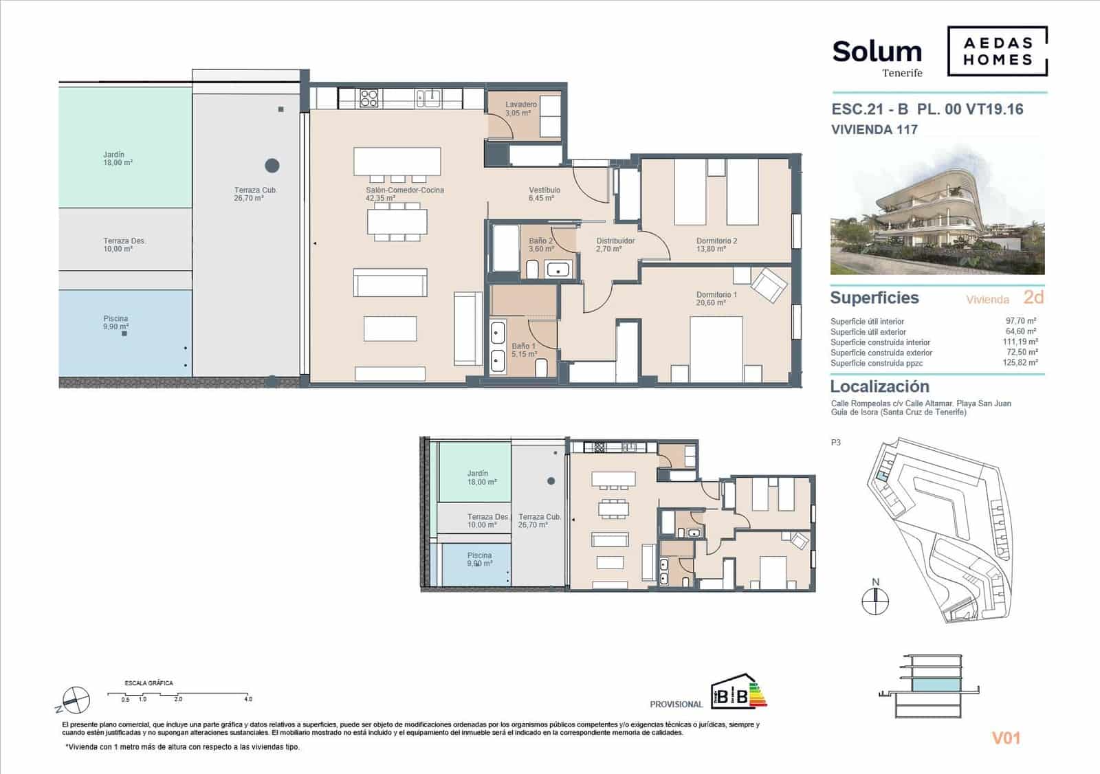 Apartamento de 3 habitaciones en Playa San Juan en venta con piscina - 987.000 € (Ref: 9695351)