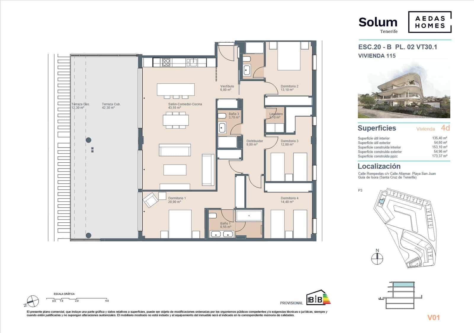 Apartamento de 3 habitaciones en Playa San Juan en venta con piscina - 987.000 € (Ref: 9695351)
