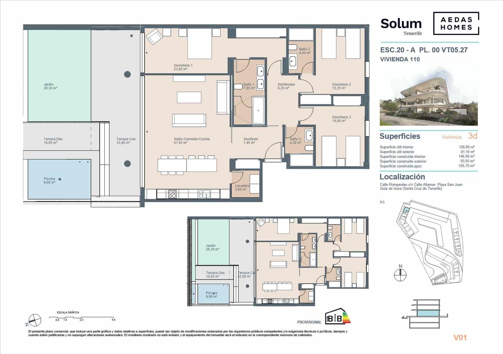 Apartamento de 3 habitaciones en Playa San Juan en venta con piscina - 987.000 € (Ref: 9695351)