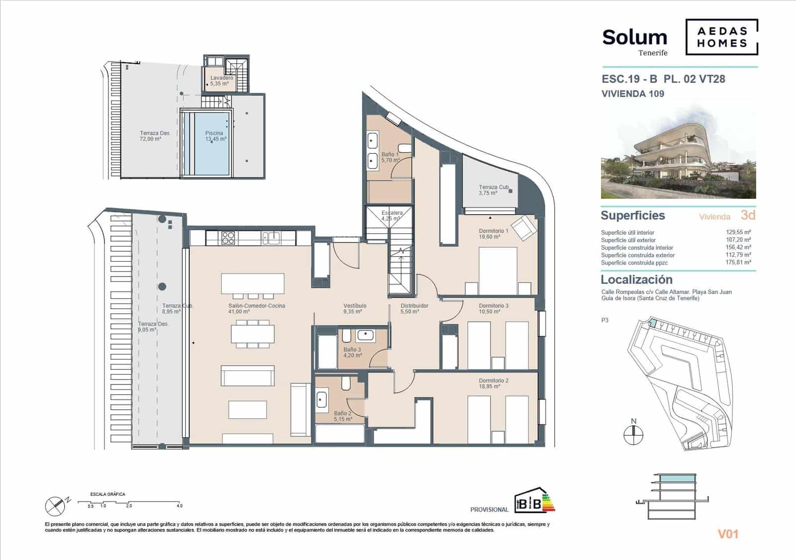 Apartamento de 3 habitaciones en Playa San Juan en venta con piscina - 987.000 € (Ref: 9695351)