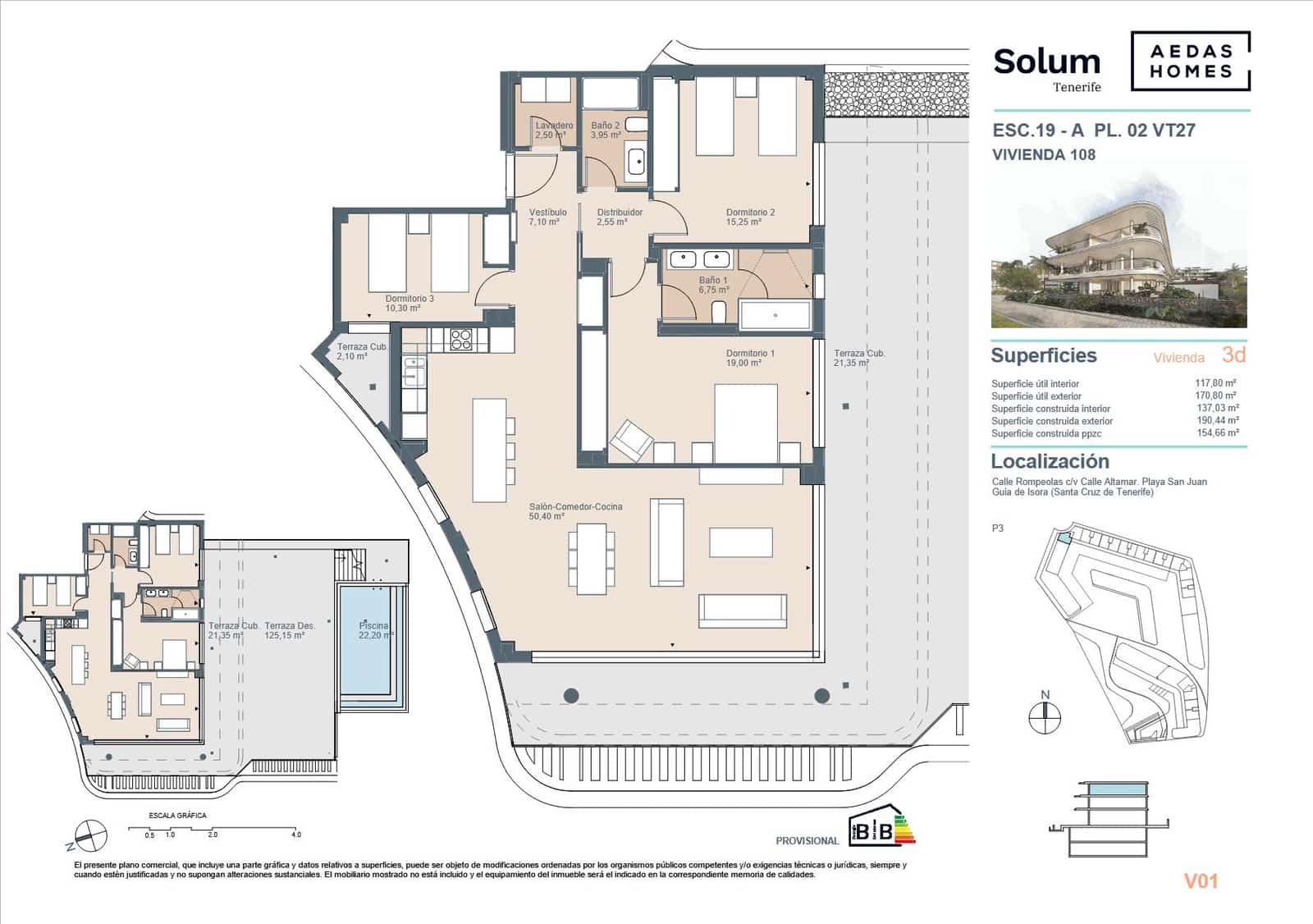 Apartamento de 3 habitaciones en Playa San Juan en venta con piscina - 987.000 € (Ref: 9695351)