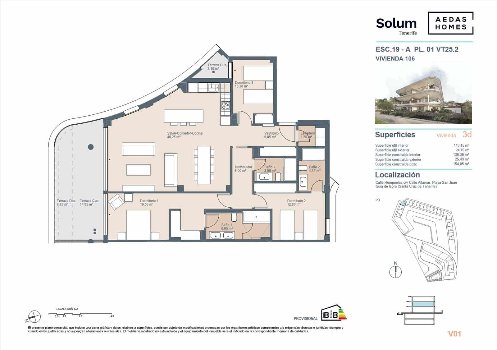 Apartamento de 3 habitaciones en Playa San Juan en venta con piscina - 987.000 € (Ref: 9695351)