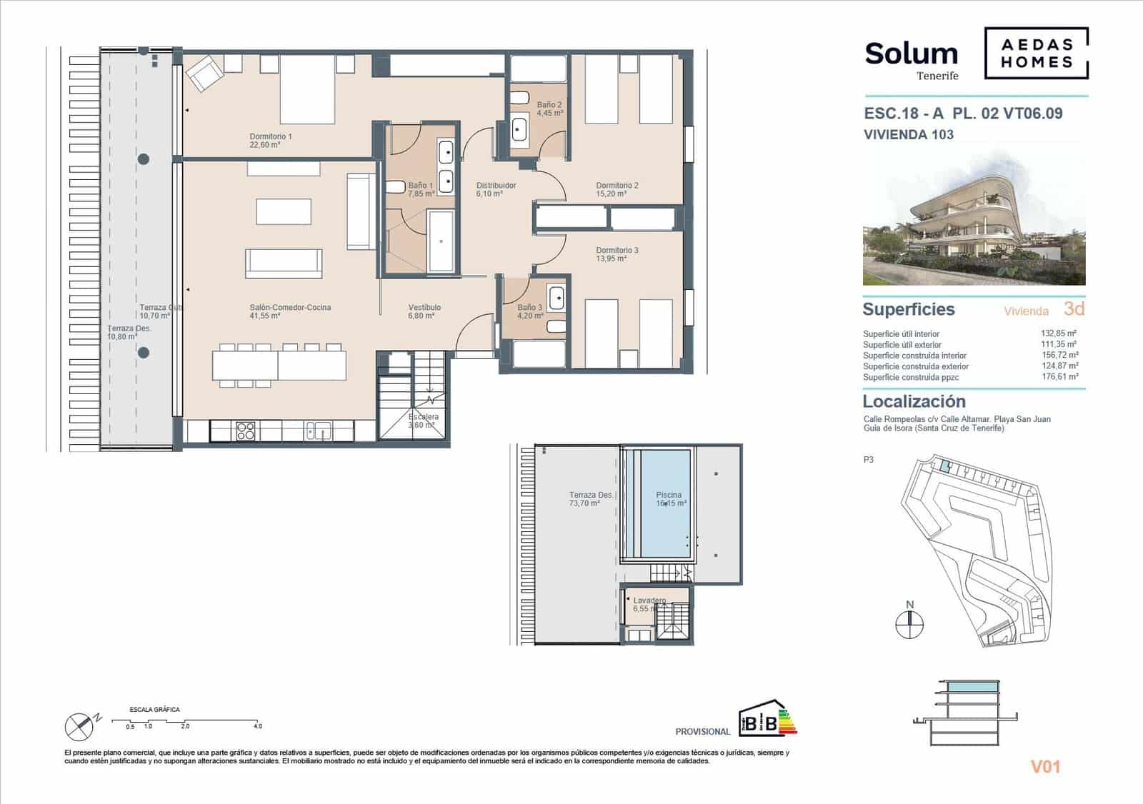 Apartamento de 3 habitaciones en Playa San Juan en venta con piscina - 987.000 € (Ref: 9695351)