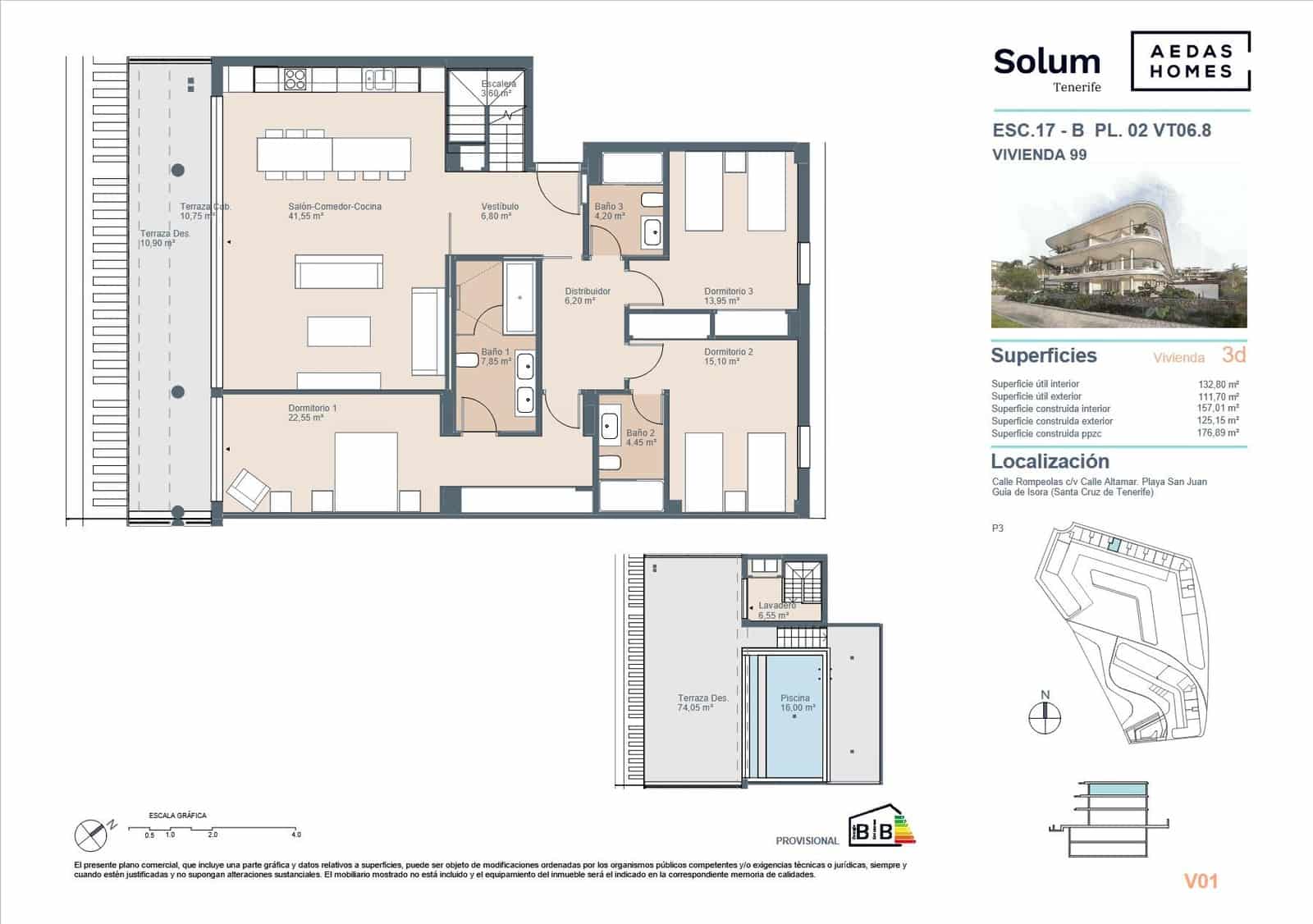 Apartamento de 3 habitaciones en Playa San Juan en venta con piscina - 987.000 € (Ref: 9695351)