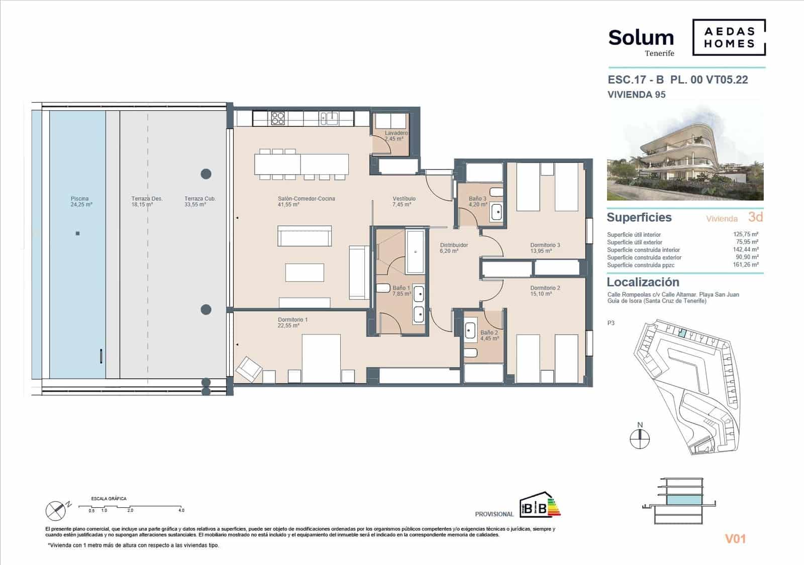 Apartamento de 3 habitaciones en Playa San Juan en venta con piscina - 987.000 € (Ref: 9695351)