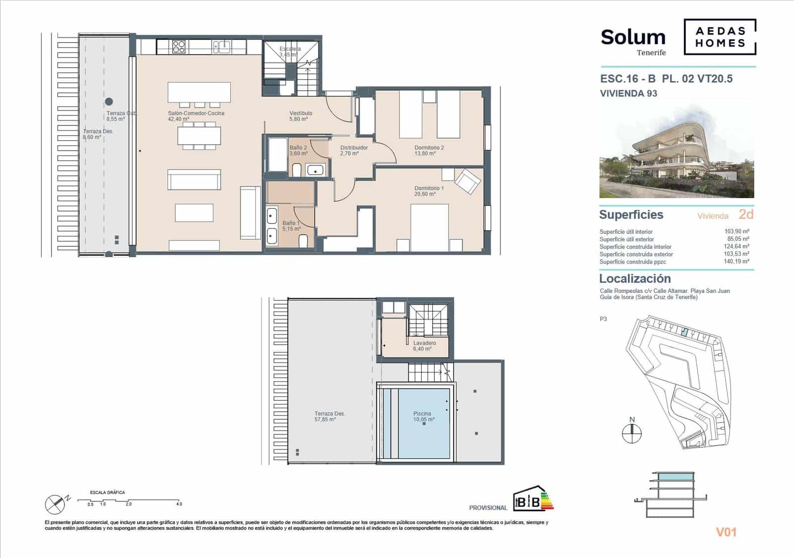 Apartamento de 3 habitaciones en Playa San Juan en venta con piscina - 987.000 € (Ref: 9695351)