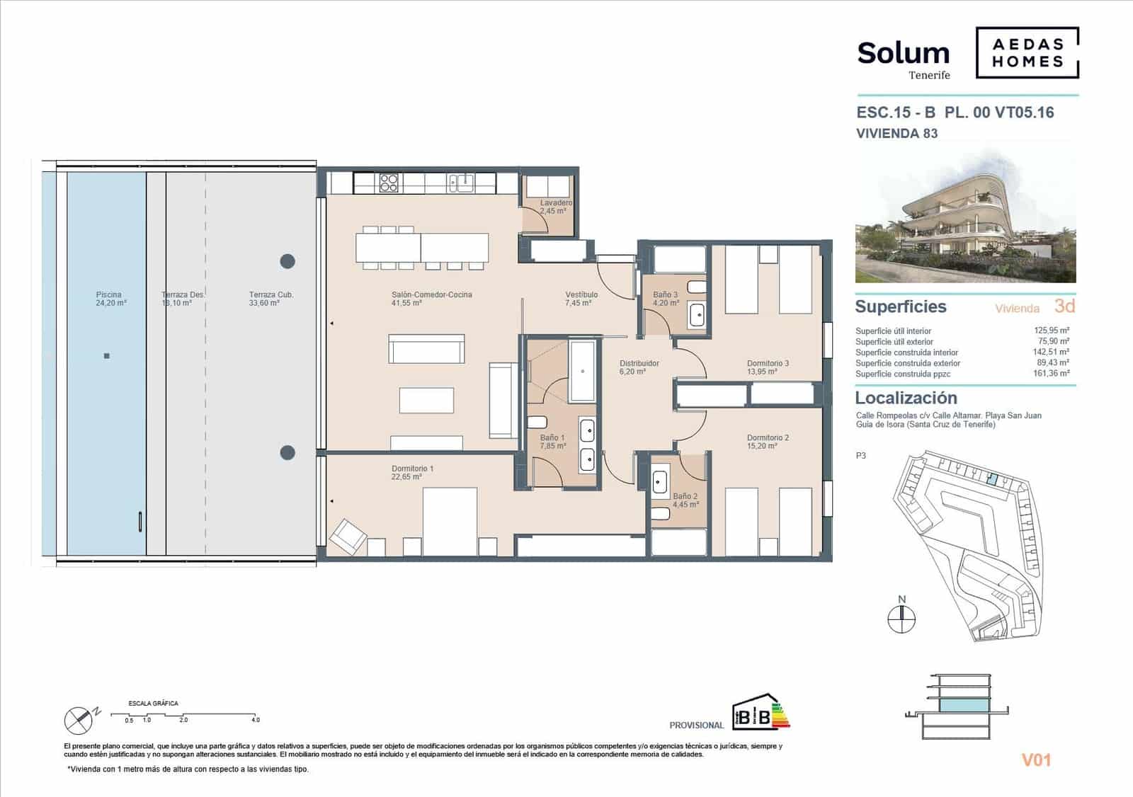 Apartamento de 3 habitaciones en Playa San Juan en venta con piscina - 987.000 € (Ref: 9695351)