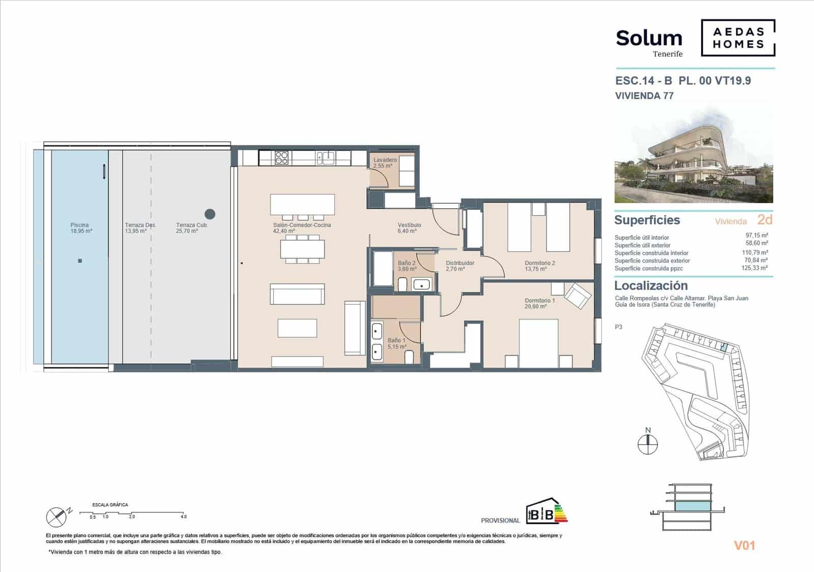 Apartamento de 3 habitaciones en Playa San Juan en venta con piscina - 987.000 € (Ref: 9695351)