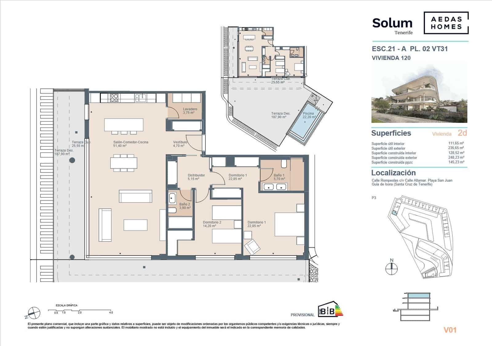 Apartamento de 3 habitaciones en Playa San Juan en venta con piscina - 987.000 € (Ref: 9695351)