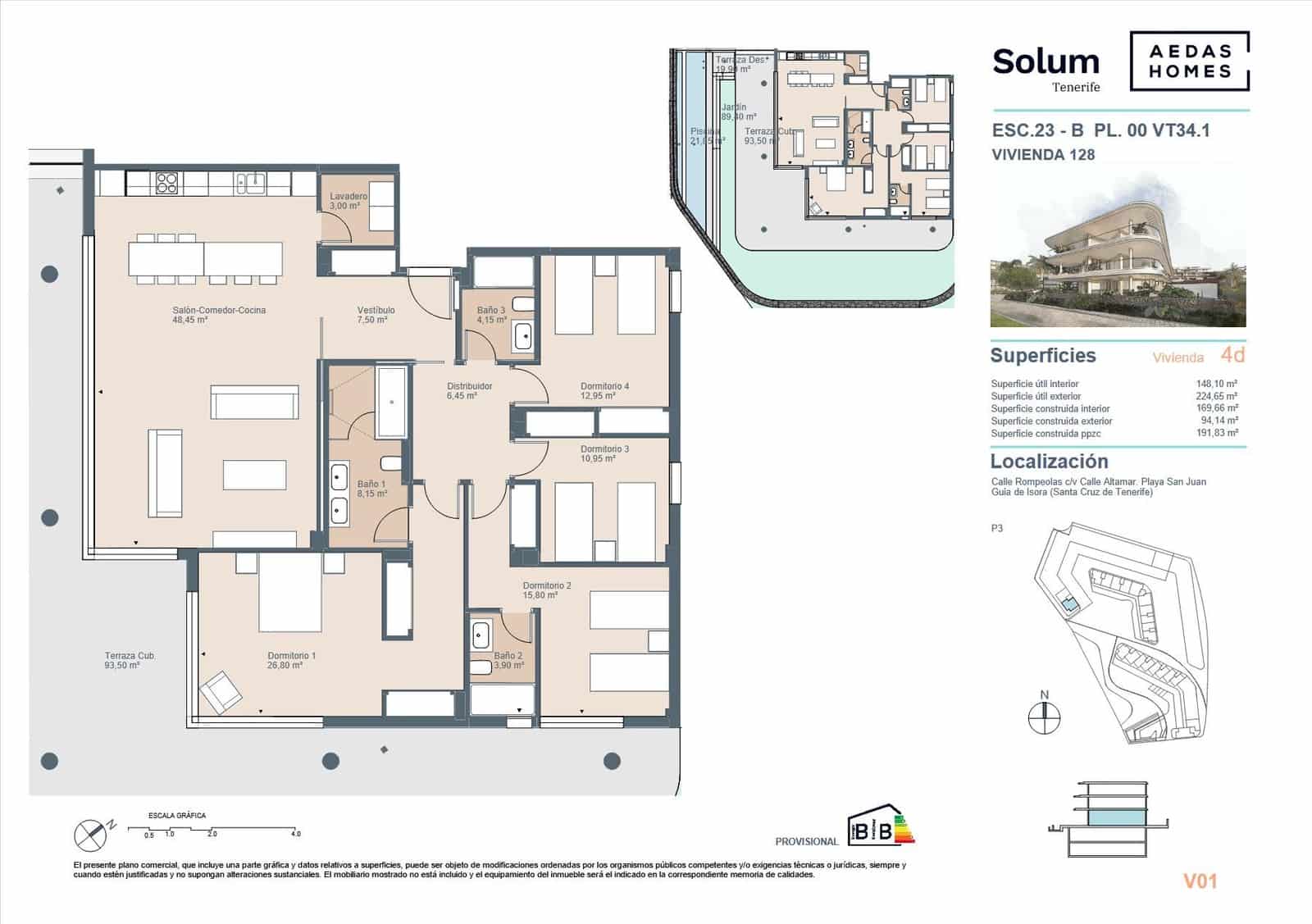 Apartamento de 3 habitaciones en Playa San Juan en venta con piscina - 987.000 € (Ref: 9695351)