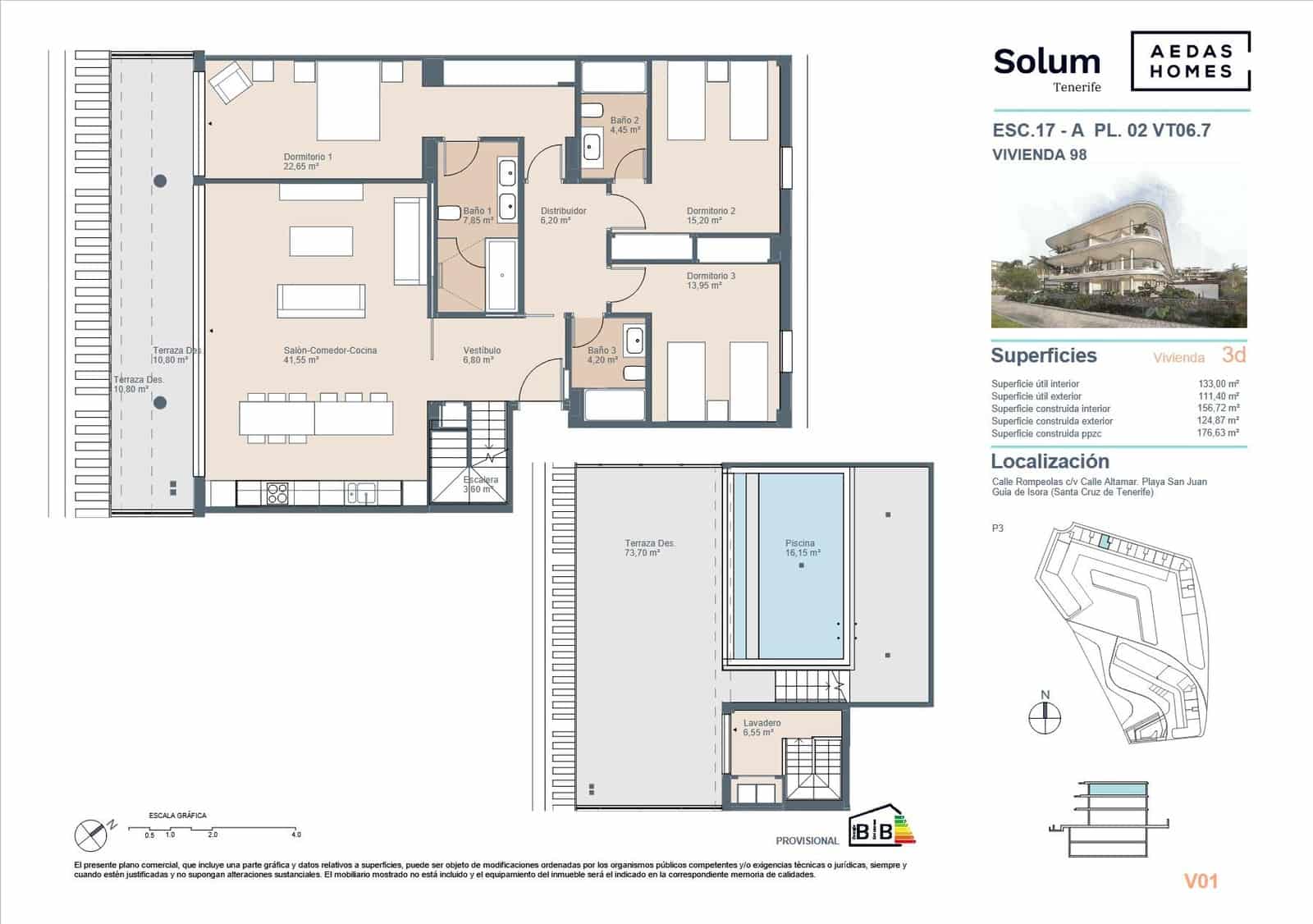 Apartamento de 3 habitaciones en Playa San Juan en venta con piscina - 987.000 € (Ref: 9695351)