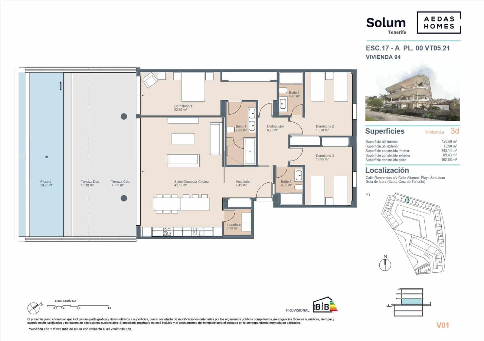 Apartamento de 3 habitaciones en Playa San Juan en venta con piscina - 987.000 € (Ref: 9695351)