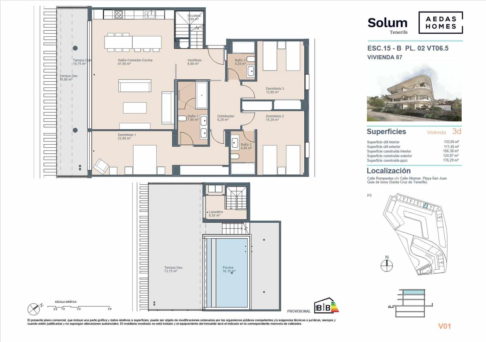 Apartamento de 3 habitaciones en Playa San Juan en venta con piscina - 987.000 € (Ref: 9695351)