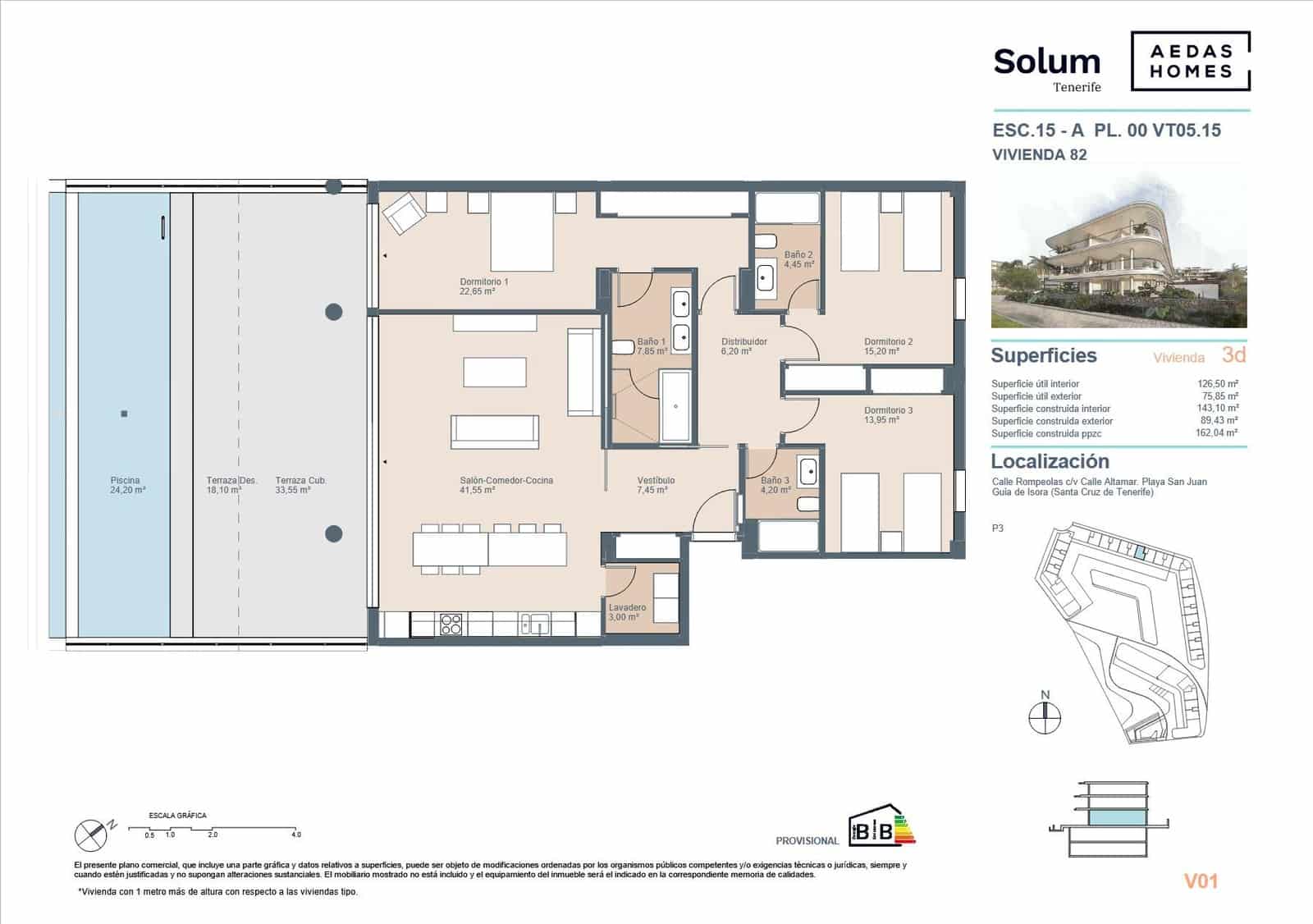 Apartamento de 3 habitaciones en Playa San Juan en venta con piscina - 987.000 € (Ref: 9695351)