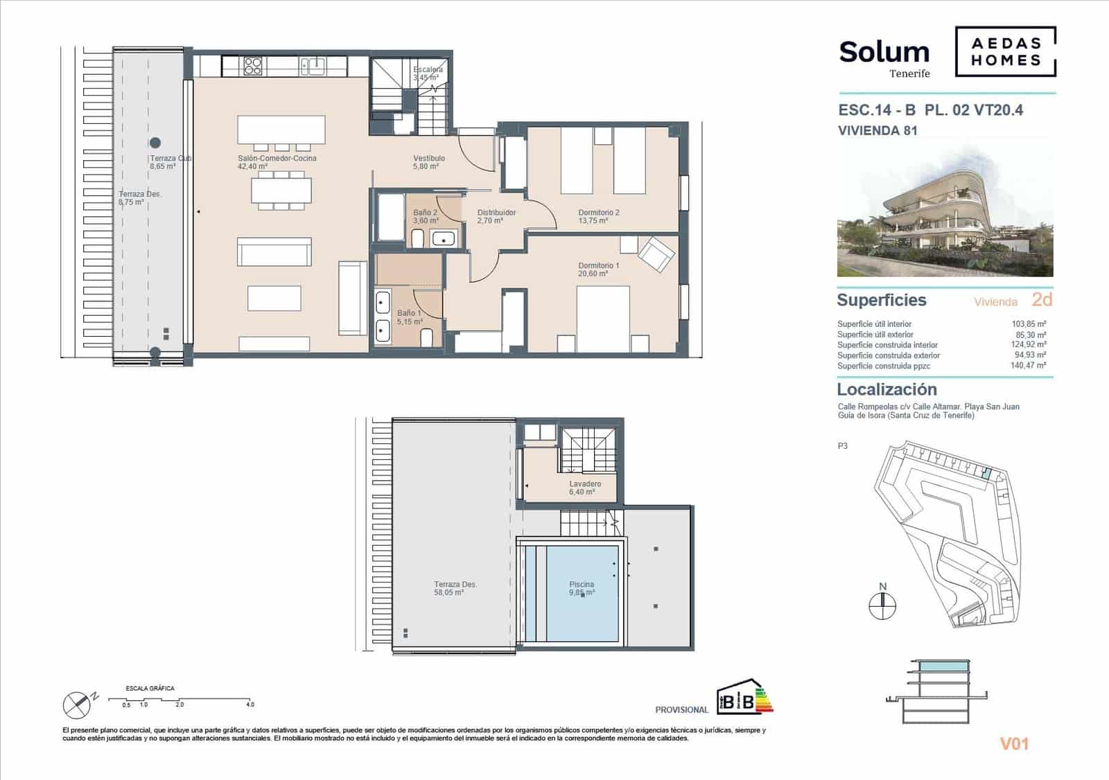 Apartamento de 3 habitaciones en Playa San Juan en venta con piscina - 987.000 € (Ref: 9695351)