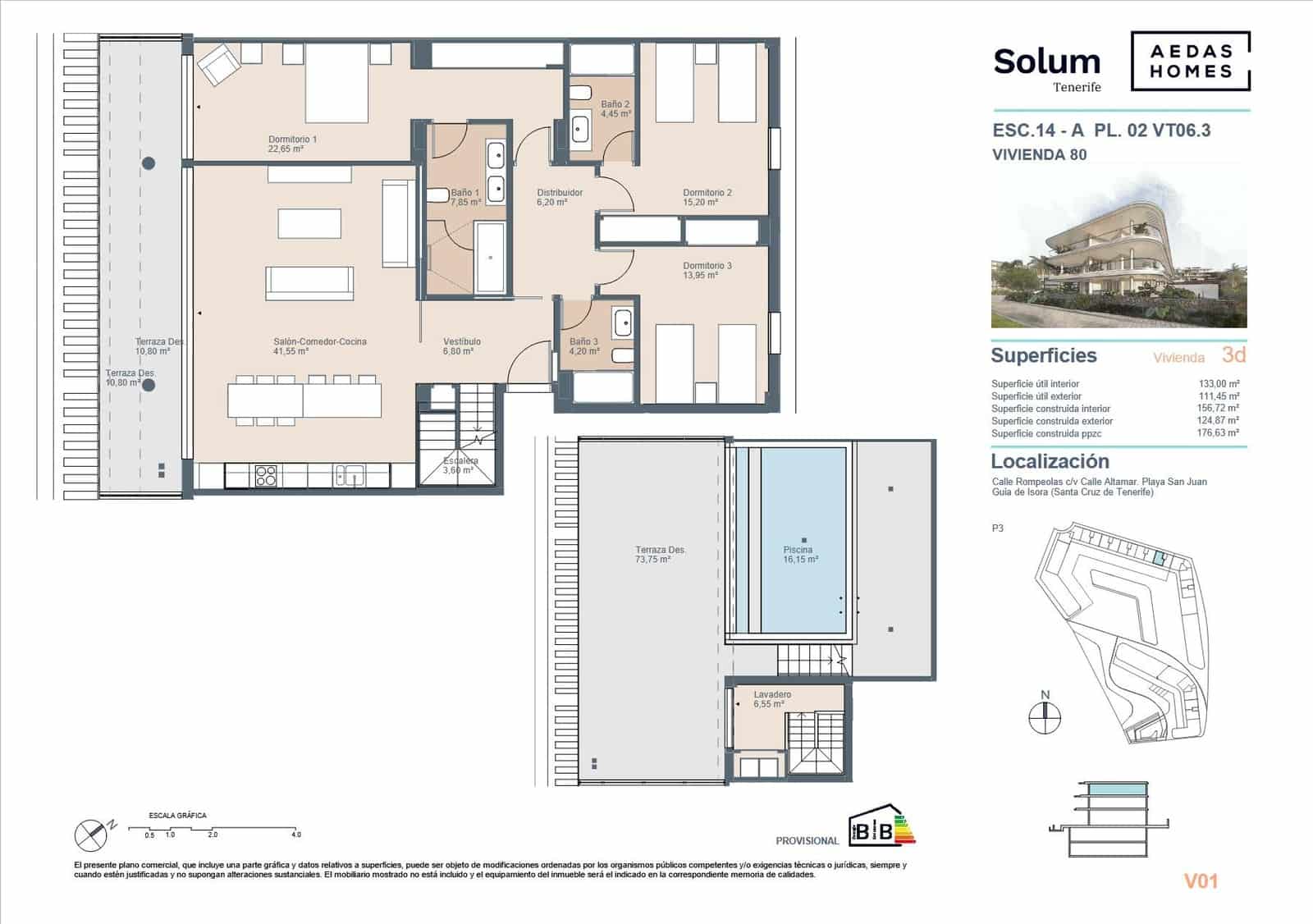Apartamento de 3 habitaciones en Playa San Juan en venta con piscina - 987.000 € (Ref: 9695351)