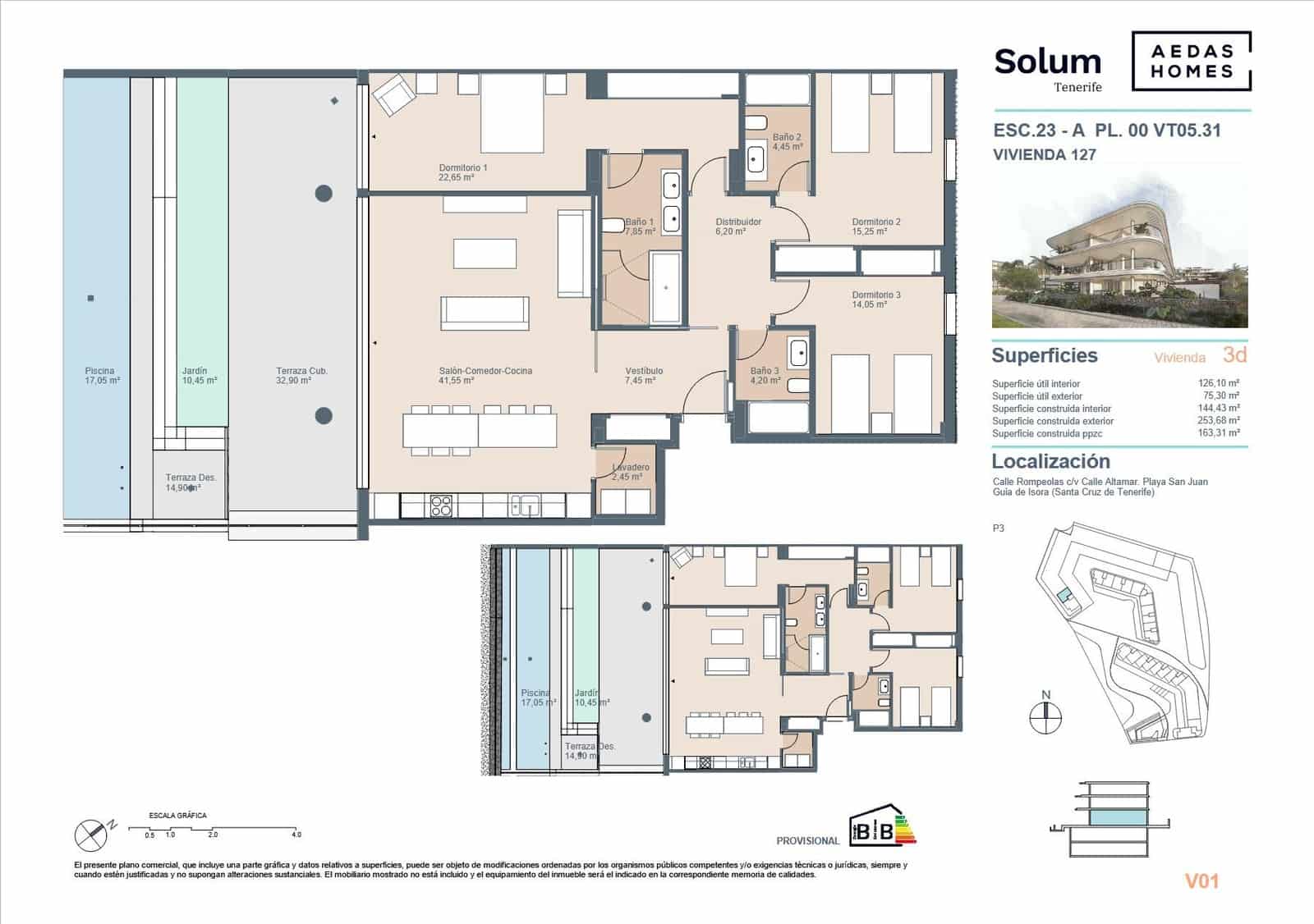 Apartamento de 3 habitaciones en Playa San Juan en venta con piscina - 987.000 € (Ref: 9695351)