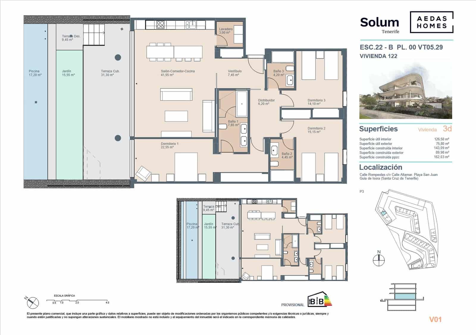 Apartamento de 3 habitaciones en Playa San Juan en venta con piscina - 987.000 € (Ref: 9695351)
