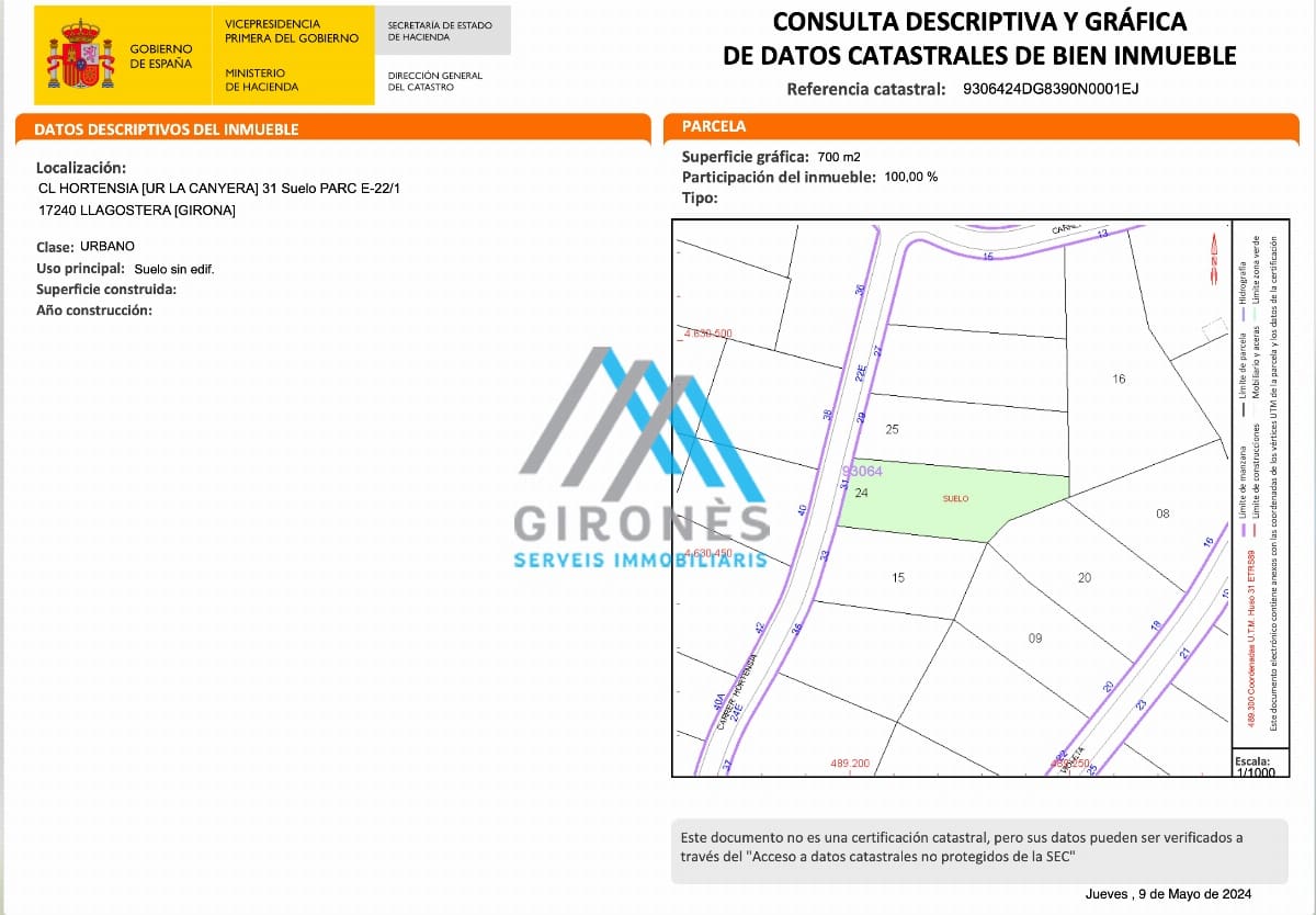Area Edificabile in vendita in Llagostera - 72.000 € (Rif: 9890777)