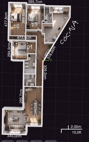 3 soverom Leilighet til leie i Sant Francesc, Valencia by med garasje - € 1 995 (Ref: 10129556)