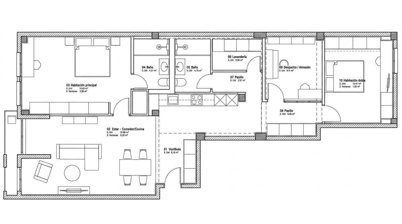 2 bedroom Flat for sale in Valencia city - € 540,000 (Ref: 10180676)