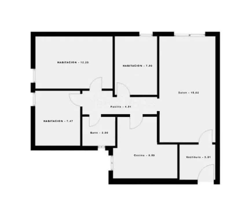 3 makuuhuone Asunto myytävänä paikassa Valencia kaupunki - 249 000 € (Ref: 9629997)