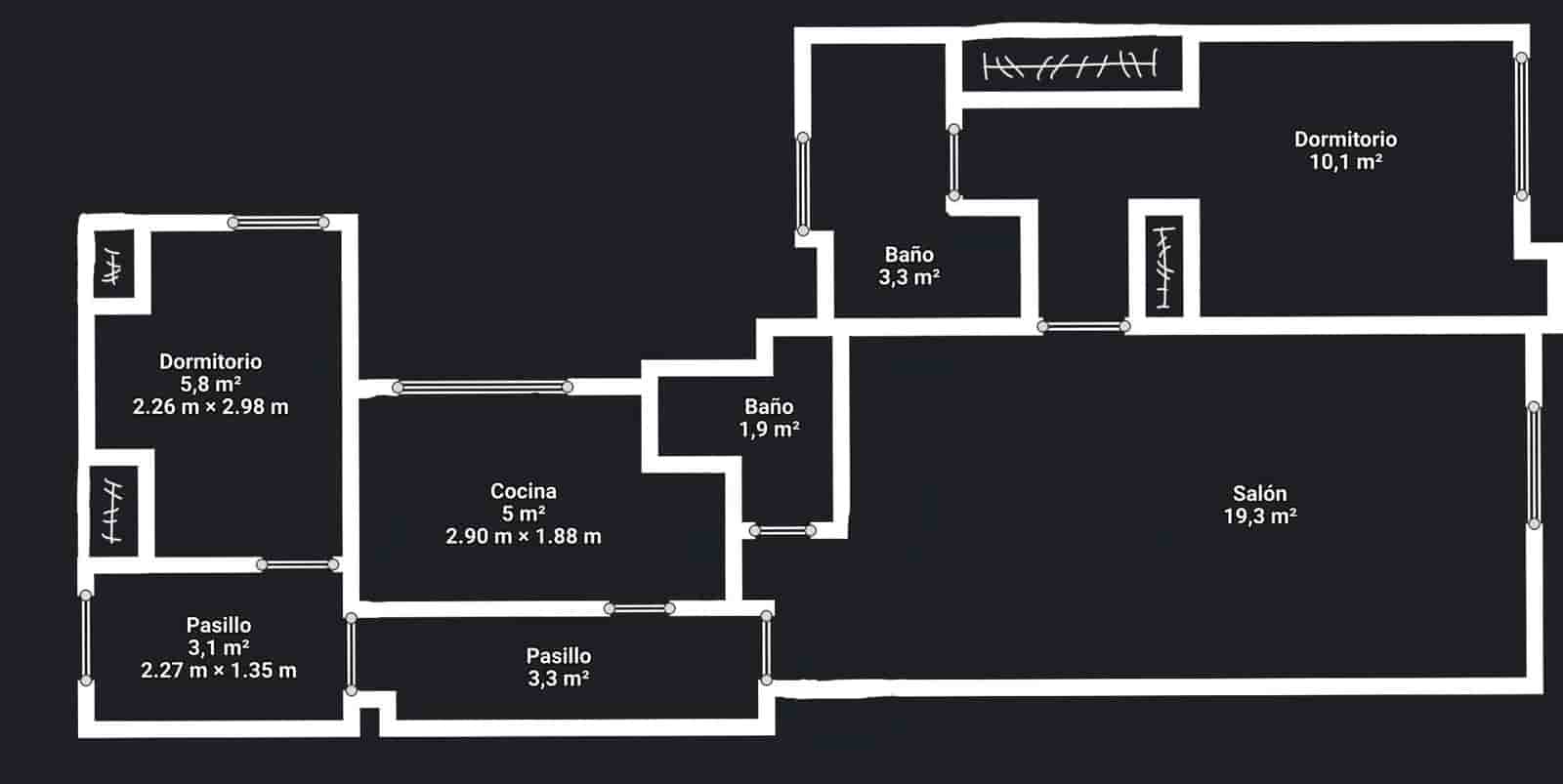 Piso de 2 habitaciones en València ciudad en venta - 340.000 € (Ref: 9738581)