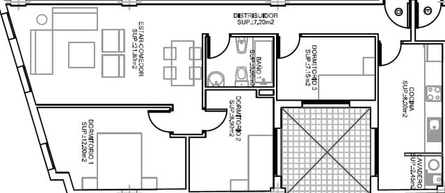 3 chambre Appartement à vendre à Fuente Alamo de Murcia avec garage - 110 250 € (Ref: 9777024)