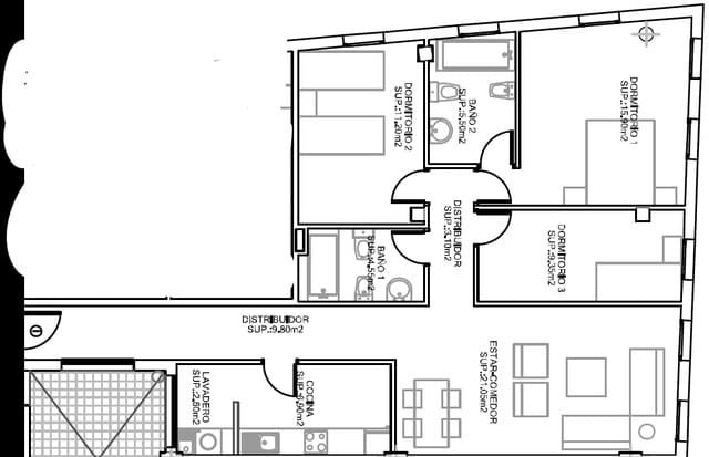 3 chambre Appartement à vendre à Fuente Alamo de Murcia avec garage - 131 250 € (Ref: 9777043)