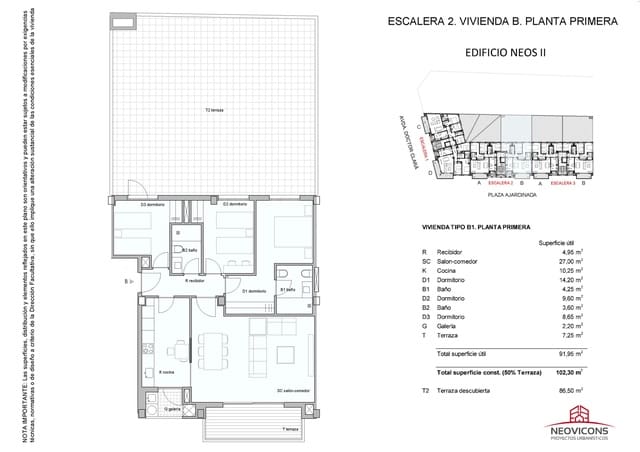 3 soverom Leilighet til salgs i Centro, Castelló de la Plana med garasje - € 296 000 (Ref: 9672749)