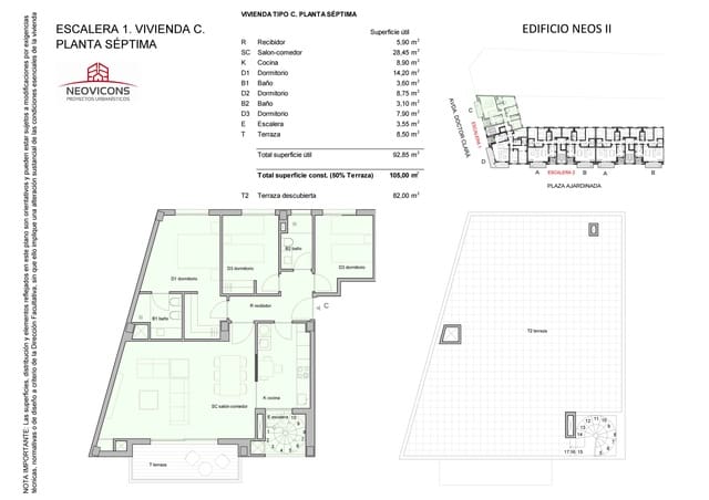 3 quarto Apartamento para venda em Centro, Castelló de la Plana com garagem - 342 000 € (Ref: 9673626)