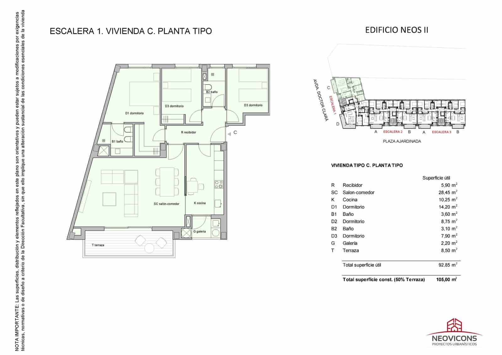 3 Zimmer Wohnung zu verkaufen in Castello de la Plana - 272.000 € (Ref: 9675101)