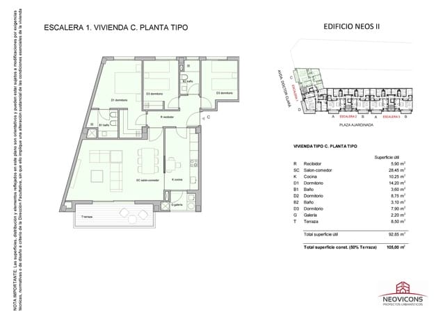 3 Zimmer Wohnung zu verkaufen in Centro, Castelló de la Plana - 272.000 € (Ref: 9675101)