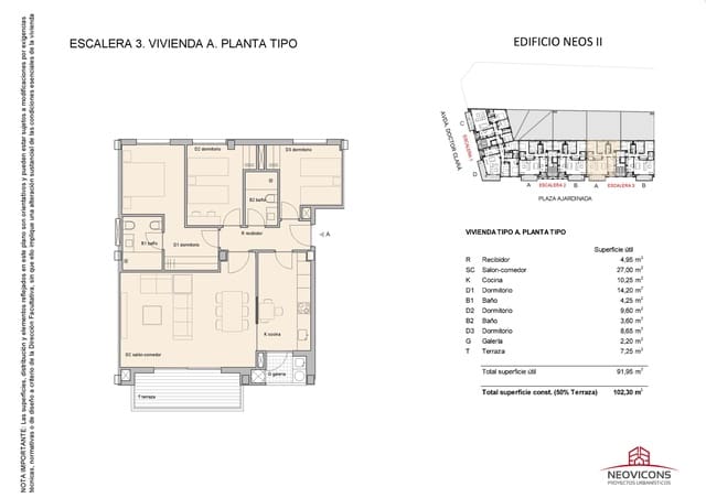 Piso de 3 habitaciones en Centro, Castelló de la Plana en venta con garaje - 270.000 € (Ref: 9675939)