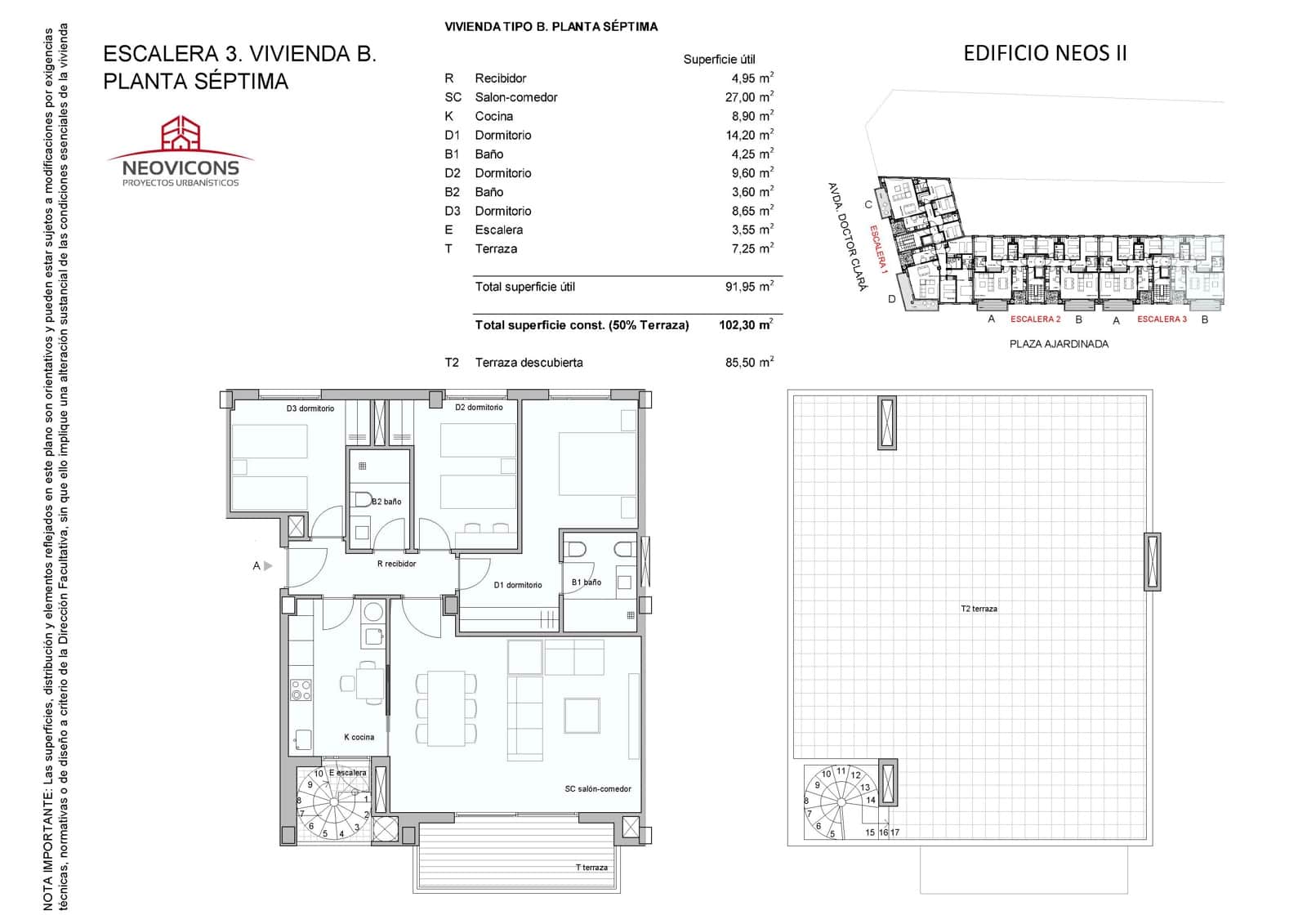 3 bedroom Penthouse for sale in Castello de la Plana with garage - € 340,000 (Ref: 9850050)