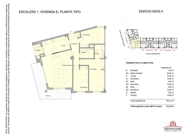 3 slaapkamer Flat te koop in Centro, Castelló de la Plana met garage - € 293.000 (Ref: 9850615)
