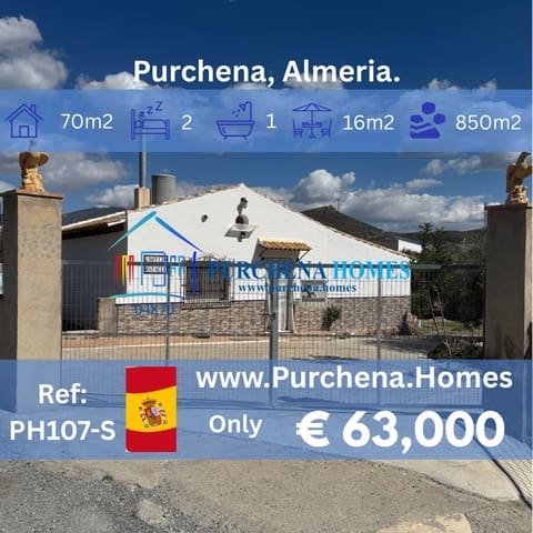 2 camera da letto Finca/Casa di Campagna in vendita in Purchena - 63.000 € (Rif: 10133602)
