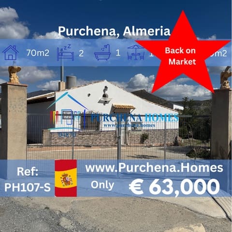 2 bedroom Finca/Country House for sale in Purchena - € 63,000 (Ref: 10133602)