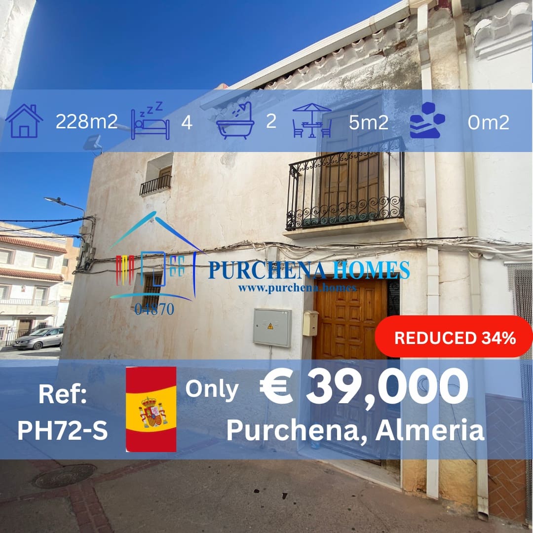 4 soveværelse Byhus til salg i Purchena - € 39.000 (Ref: 9836850)
