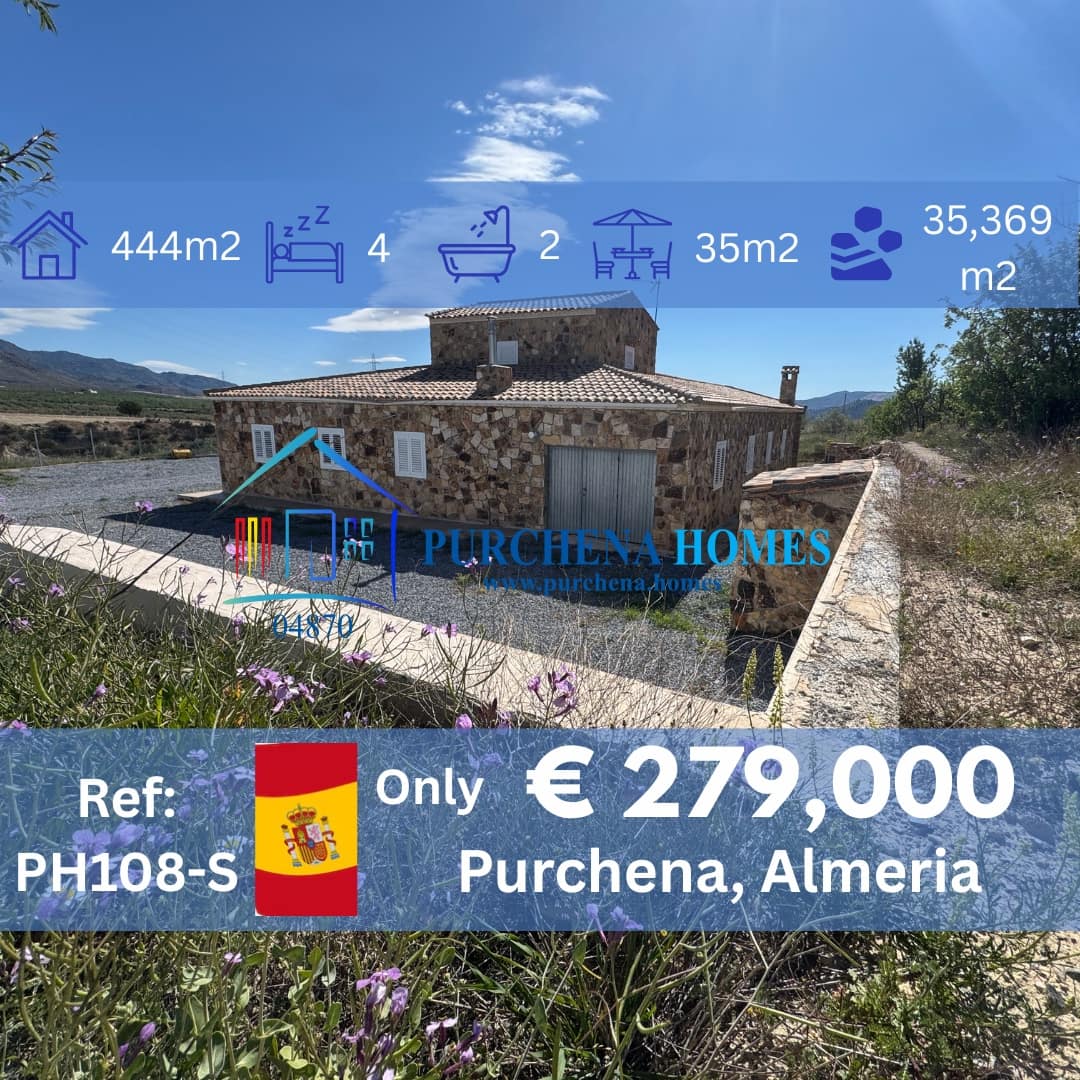 4 sovrum Finca/Hus på landet till salu i Purchena med pool - 279 000 € (Ref: 9836851)