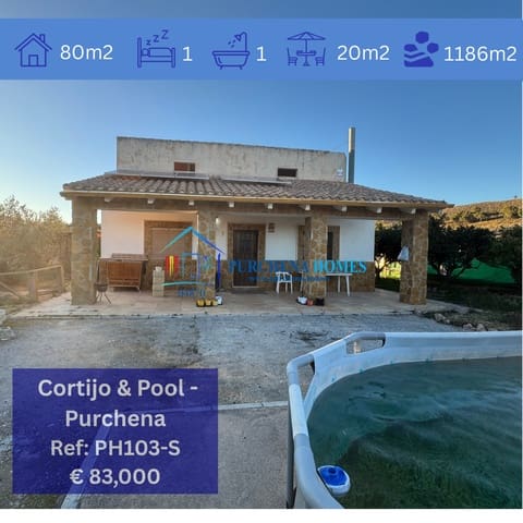 1 quarto Quinta/Casa Rural para venda em Purchena com piscina - 83 000 € (Ref: 9836856)