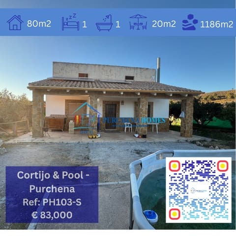 1 quarto Quinta/Casa Rural para venda em Purchena com piscina - 83 000 € (Ref: 9836856)